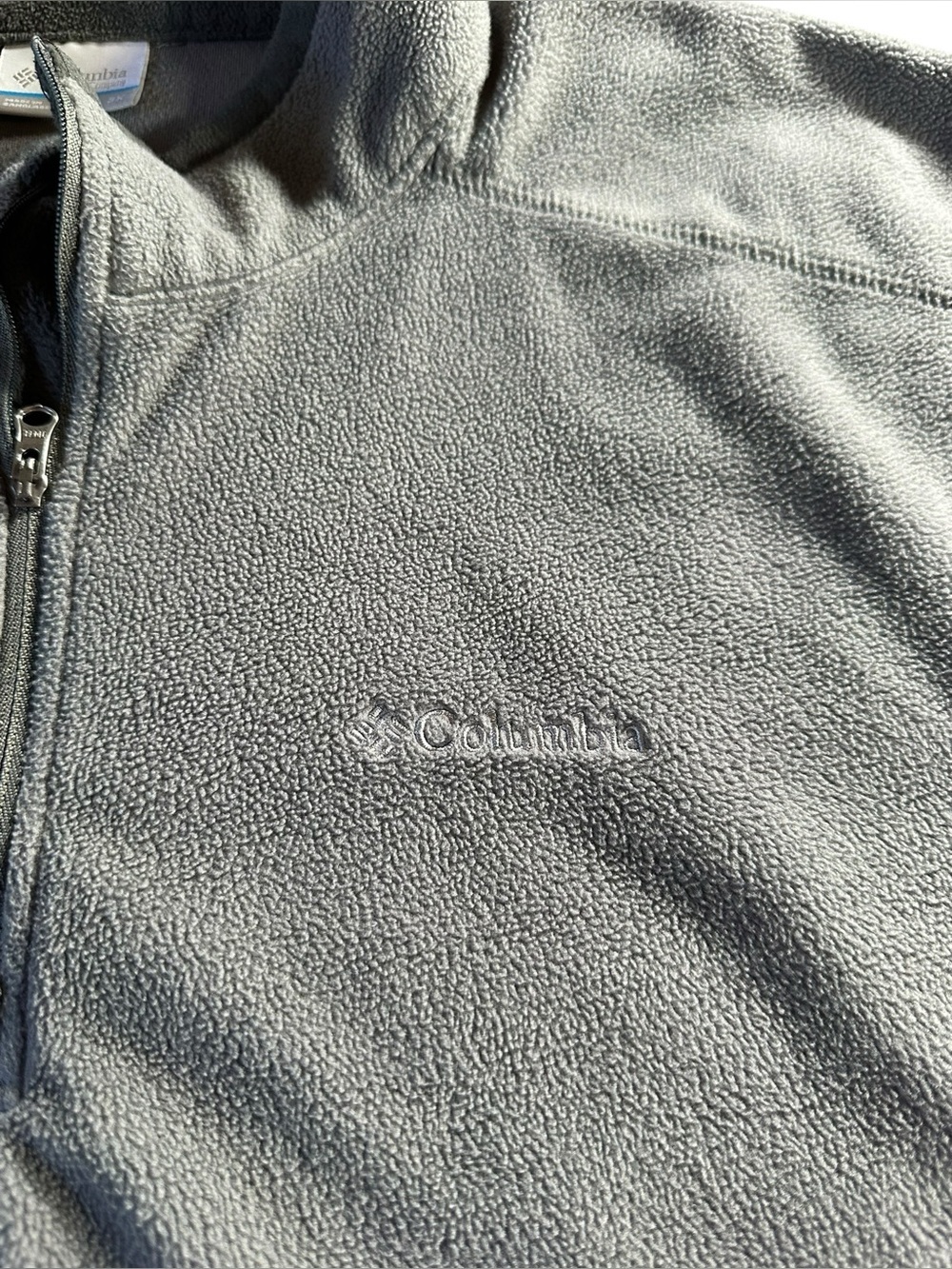 Columbia Light Gray Quarter-Zip Fleece Pullover 3X - Picture 5 of 12